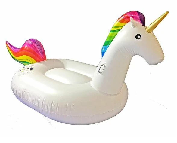 Unicorn rainbow inflatable float rental Zurich Limmat river