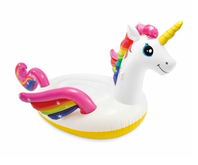 Giant unicorn mega island inflatable float rental Zurich Limmat 2-3 people