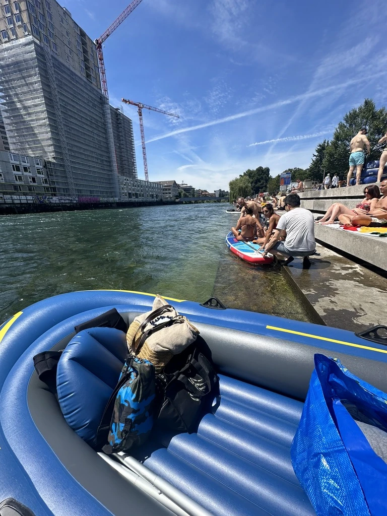 People floating on the Limmat – the highlight of Day 3.
